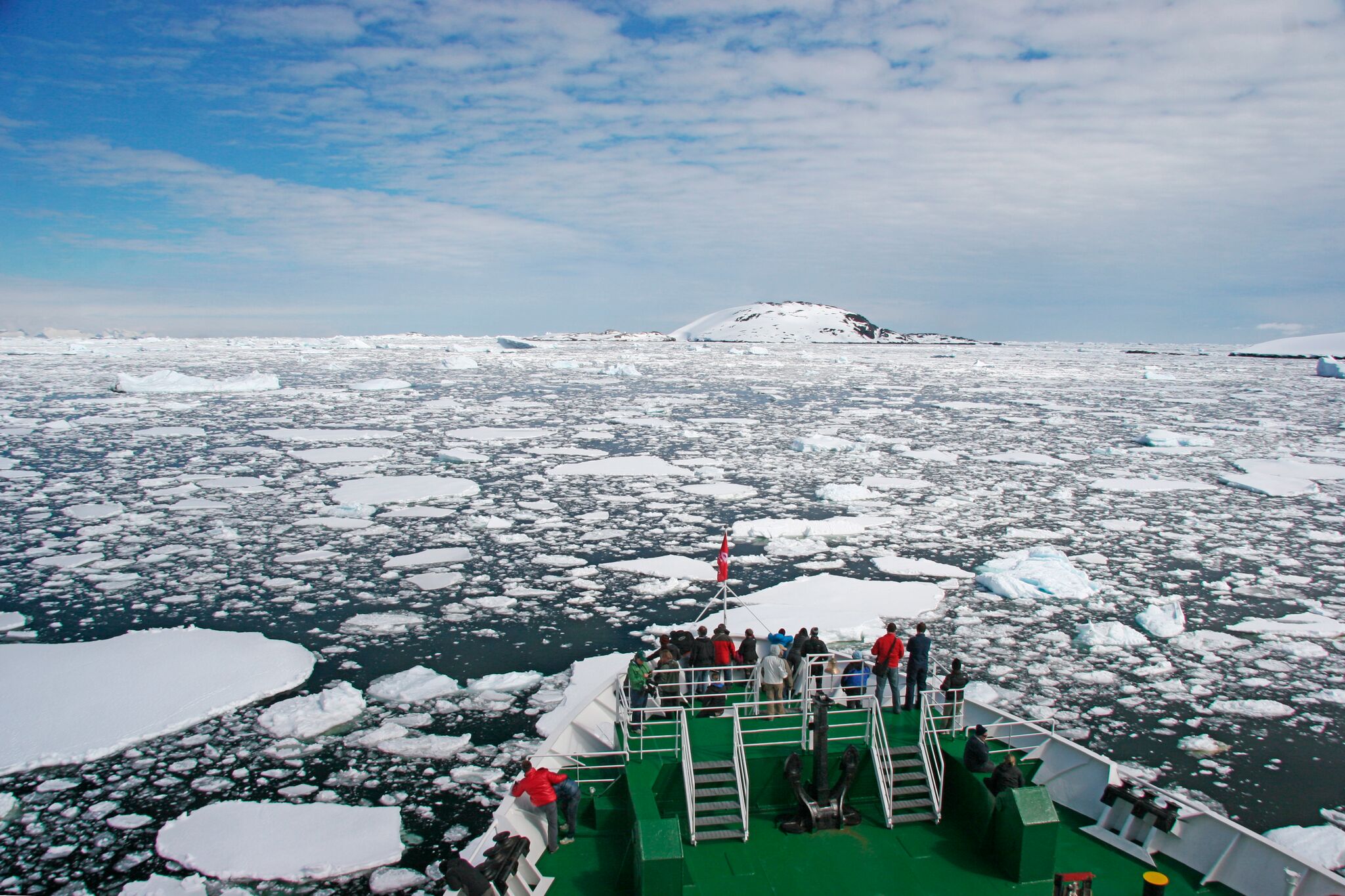 Wildlife spotting on board an Antarctic Expedition Cruise Ship