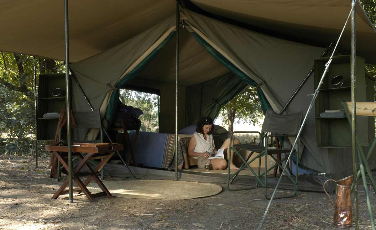 tent for an African walking safari